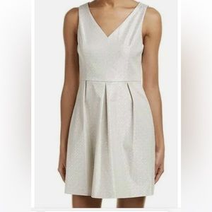 CeCe Shiny Cream Cocktail Dress